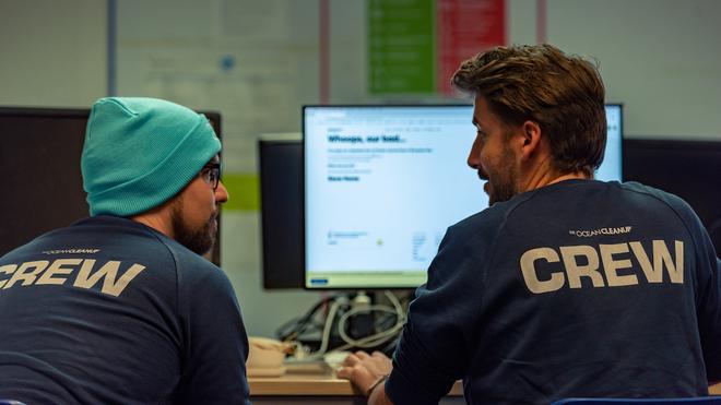 Koen and Harmen volunteering for The Ocean Cleanup at the Interceptor launch event.